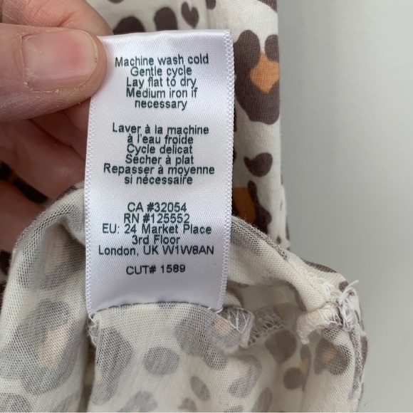 Dolan Left Coast Collection Leopard Print Cross Back Tank Size M - Picture 5 of 6